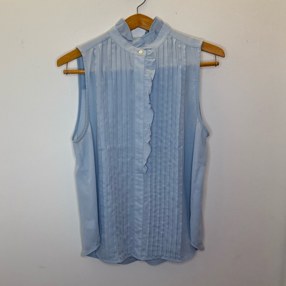 Ann Taylor Light Blue Sleeveless Blouse